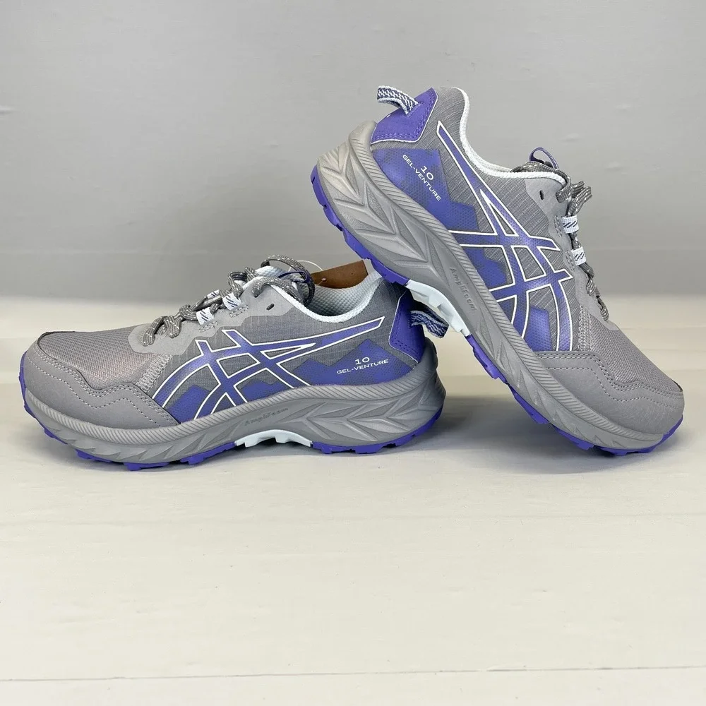 ASICS Gel-Venture 10 Trail Running Shoes Womens Size 5 Gray Purple Sneakers